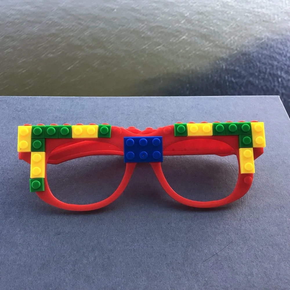 Lego Style Red Building Block Style Kids Toy Glasses